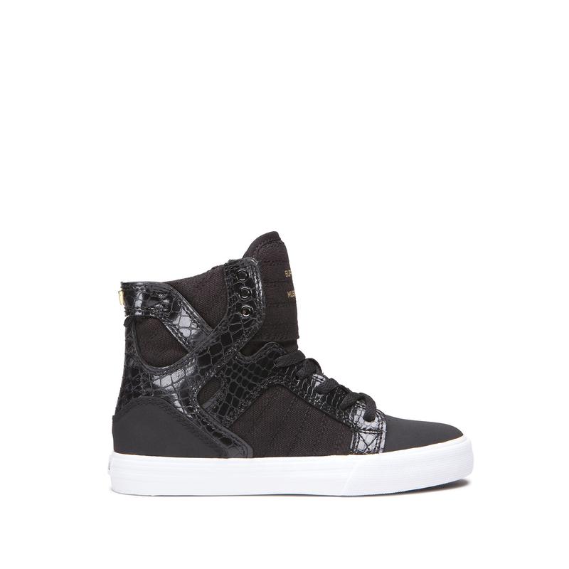 Buty Supra SKYTOP - Sneakersy Wysokie Dziecięce - Czarne (WCNY-78312)